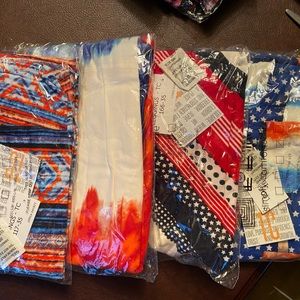 Lot of 4 Lularoe Americana Red-White-Blue Leggings NWT